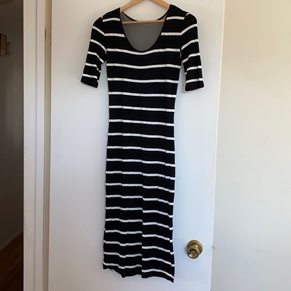 Black and white striped bodycon dress from Charlotte Russe (size small)